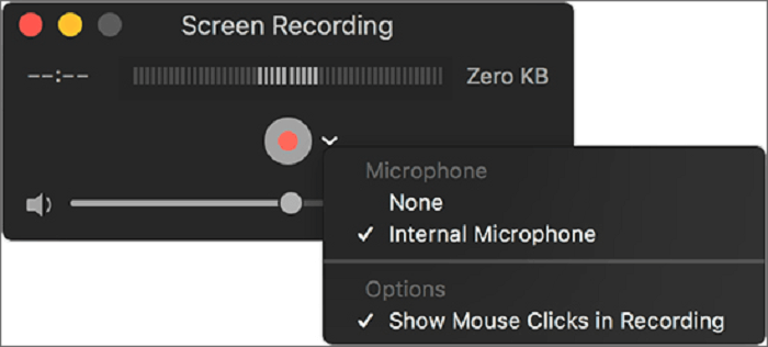 Choisir le microphone interne dans QuickTime