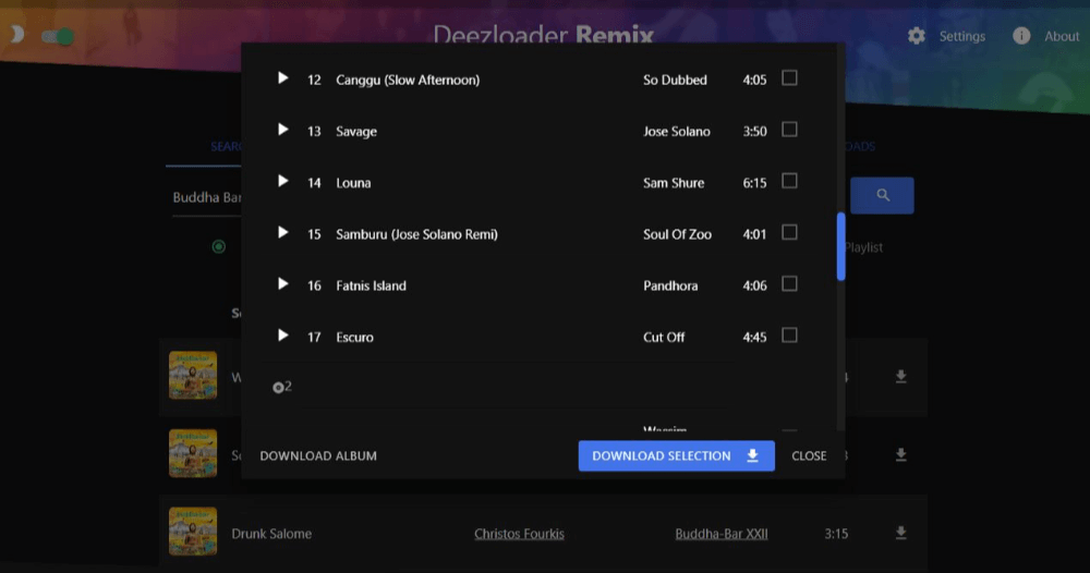 L'interface de Deezloader