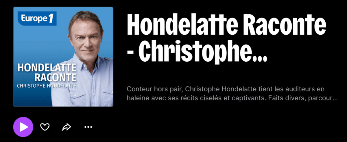 Podcast Hondelatte Raconte sur Deezer