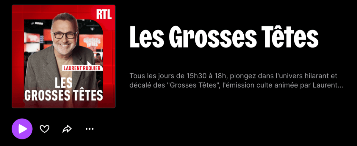 Podcast Les Grosses Têtes sur Deezer