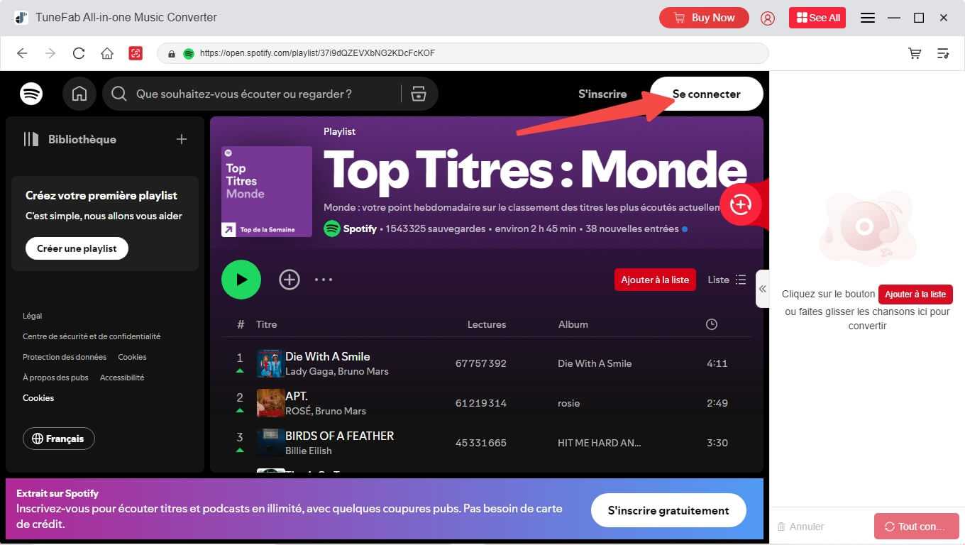 Se connecter à Spotify Music