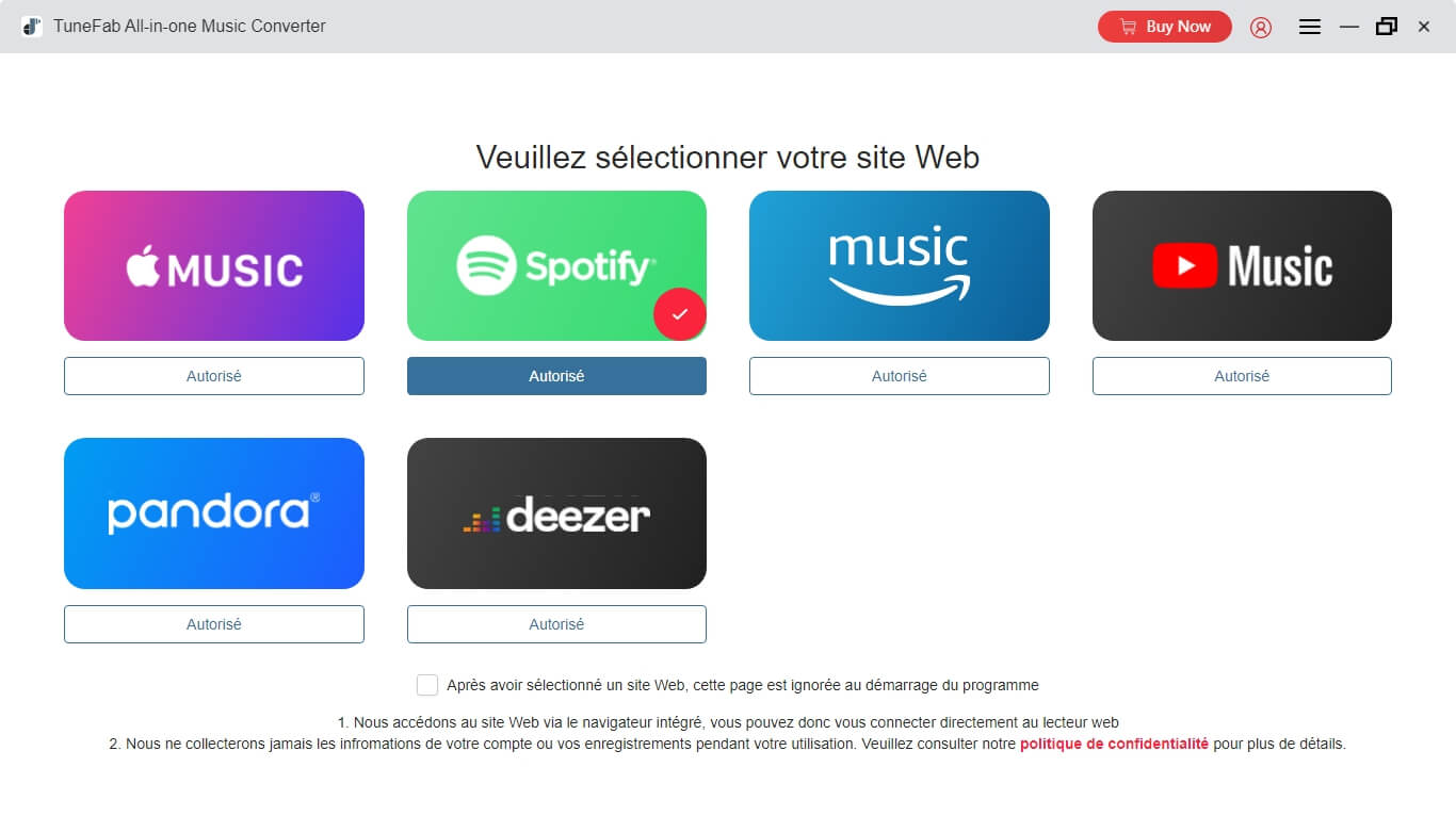 Sélection de services de musique