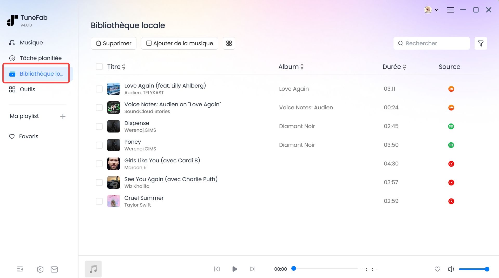 Gérer ma bibliothèque de téléchargements musicaux