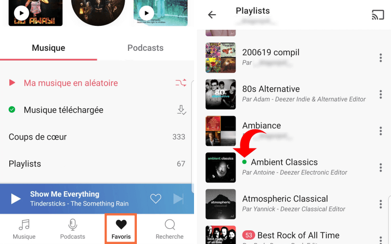 Trouver la musique téléchargée sur Deezer